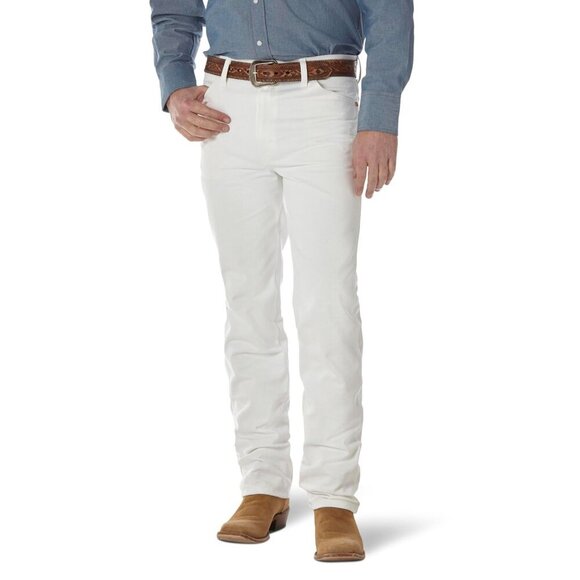 NWT Wrangler mens 0936 Cowboy Cut Slim Fit jeans, White, 29W x 36L US - Picture 1 of 4